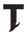 Black letter 'T' on a white background